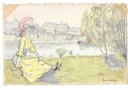 AMBOISE (37) Rare Carte Peinte à L'aquarelle Henri Chartier Avec Correspondance Autographe - Amboise