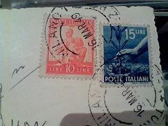 TORINO VEDUTA  VB1949 STORIA POSTALE X ESTERO DEMOCRATICA 10 +15 LIRE GJ18432 - Parken & Tuinen