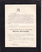 ALOST IXELLES Louise De CRAECKER Baronne NOTHOMB 1846-1918 Famille D'OULTREMONT - Avvisi Di Necrologio