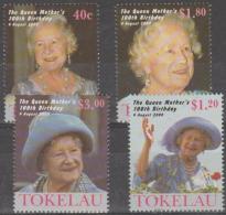 [ 5136 ] TOKELAU - 2000 Queen Mother's 100th Birthday. Scott 284-287. MNH ** - Tokelau