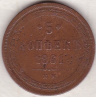 Russie, 5 Kopeks 1861  EM. Alexander II . Y# 6a - Rusia