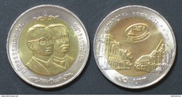 Thailand Coin 10 Baht Bi Metal 1999  125th Customs Department Y349 UNC - Thailand