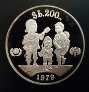 BOLIVIA 200 PESOS BOLIVIANOS 1979 SILVER PROOF "International Year Of The Child" Free Shipping Via Registered Air Mail - Bolivie