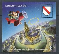 212 FRANCE CNEP 1993 - Yvert 17 - EUROPHILEX Strasbourg Mickey - Feuillet Numerote - Neuf (MNH) Sans Trace De Charniere - CNEP