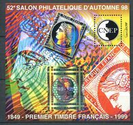 212 FRANCE CNEP 1998 - Yvert 28 - PARIS 1er Timbre Poste - Feuillet Numerote - Neuf (MNH) Sans Trace De Charniere - CNEP