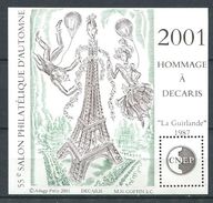 212 FRANCE CNEP 2001 - Yvert 34 - Hommage A DECARIS Paris - Feuillet Numerote - Neuf (MNH) Sans Trace De Charniere - CNEP