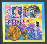 212 FRANCE CNEP 2002 - Yvert 35 - Adieu Le Franc, Bonjour L Euro - Feuillet Numerote Neuf (MNH) Sans Trace De Charniere - CNEP