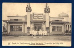 Carte Publicitaire Cigarettes Boule Nationale. Etablissements Odon Warland. Exposition De Liège 1930 - Werbepostkarten