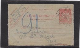 France Pneumatique - Chaplain 1fr50 Rouge - Carte Pneumatique - Pneumatische Post