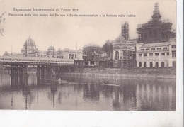 TORINO - ESPOSIZIONE INTERNAZIONALE DI TORINO 1911 PANORAMA DALLA RIVA DESTRA DEL PO CON IL PONTE  VG   AUTENTICA 100% - Expositions