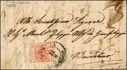 32 1850 - 15 Cent. Rosso, I Tiratura (3a), Perfetto, Su Lettera Da Verona 21/6/1850 A Bardolino. Bella ... - Lombardo-Vénétie