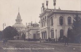 TORINO - NEVATA IN PIAZZA CASTELLOESPOS. 1911 VEDUTA GENERALE DALL'INGRESSO DEL VALENTINO   AUTENTICA 100% - Expositions