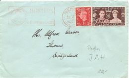 Great Britan 22.5.1937, Liverpool To Switzerland, Perfin JAH, See Scans! - Lettres & Documents