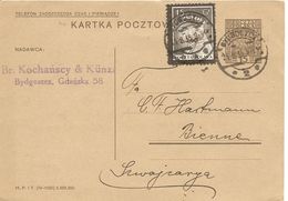 Polen, Polska,24.8.1935, Bydgoszcz, Entire With 15 To Switzerland, See Scans - Brieven En Documenten