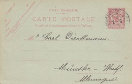 CARTE POSTALE ENTIER LEVANT 2.9.1910.   BAZAR PHILATELIQUE  POSTE FRANCAISE  CONSTANTINOPLE - Storia Postale