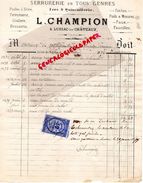 86- LUSSAC LES CHATEAUX- RARE LETTRE MANUSCRITE SIGNEE L. CHAMPION-SERRURERIE QUINCAILLERIE-FERRONNERIE-1878 - 1800 – 1899