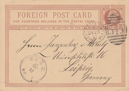 FOREIGN POST CARD. 23.12.1879. NEWCASTLE TO LEIPZIG GERMANY - Other & Unclassified