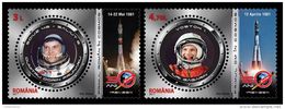 2011 - ROMANIA - 50mo ANN. DEL PRIMO VOLO UMANO NELLO SPAZIO / 50th ANN. OF THE FIRST HUMAN FLY IN THE SPACE. MNH - Neufs