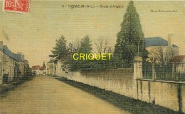 49 Tiercé, Route D'Angers, Carte Toilée Colorisée Affranchie 1906 - Tierce