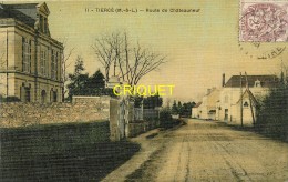 49 Tiercé, Route De Chateauneuf, Carte Toilée Colorisée Pas Très Courante, Affranchie 1906 - Tierce