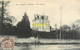 49 Tiercé, Port-Bise, Villa Launay, Hommes Et Barque En Avant..., Affranchie Ambulant 1908 - Tierce