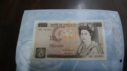 United Kingdom-(10 Pounds)-(number Note-x62 824853)-u.n.c+1bank Note Other Country Free - 10 Pounds