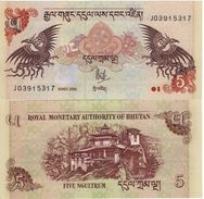 BHUTAN  5 Ngultrum  P28a 2006    UNC - Bhoutan