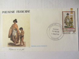 Enveloppe 1er Jour :Polynésie -Folklore Polynésien "Tahitienne Et Son Fils" - Covers & Documents