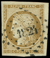 EMISSION DE 18491    10c. Bistre-jaune, Très Belles Marges, Obl. PC 1824, TTB - 1849-1850 Cérès
