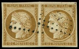 EMISSION DE 18491a   10c. Bistre Brun, PAIRE Obl. Légère, TTB - 1849-1850 Ceres