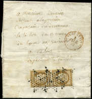 Let EMISSION DE 18491    10c. Bistre Jaune, PAIRE Obl. ETOILE S. LAC, Càd Rouge BUREAU CENTRAL 5/2/52, TB - 1849-1850 Cérès