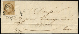 Let EMISSION DE 18491a   10c. Bistre-brun, Obl. GRILLE S. LAC Du 16/11/50, Cursive 39/GAREIN, TB - 1849-1850 Ceres