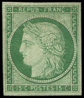 * EMISSION DE 18492    15c. Vert, Très Léger Pelurage Mais Cependant Très Frais Et TB - 1849-1850 Cérès