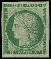 (*) EMISSION DE 18492b   15c. Vert FONCE, Légers Cl., Aspect TB, Cote Maury - 1849-1850 Cérès