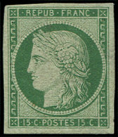 (*) EMISSION DE 18492b   15c. Vert FONCE, Légers Cl., Aspect TB, Cote Maury - 1849-1850 Ceres