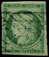 EMISSION DE 18492    15c. Vert, Obl. GRILLE SANS FIN, TB - 1849-1850 Cérès
