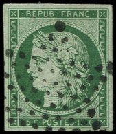 EMISSION DE 18492b   15c. Vert FONCE, Obl. ETOILE, TTB. Br - 1849-1850 Cérès