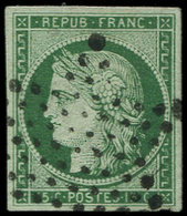 EMISSION DE 18492b   15c. Vert FONCE, Obl. ETOILE, TTB. Br - 1849-1850 Ceres