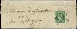 Let EMISSION DE 18492    15c. Vert, Obl. ETOILE S. LAC De Paris Pour Paris 4/53, TB. C - 1849-1850 Cérès