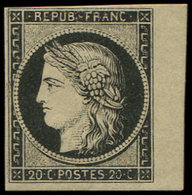 ** EMISSION DE 18493    20c. Noir Sur Jaune, Rebut De Tirage, Petit Bdf, TB - 1849-1850 Cérès