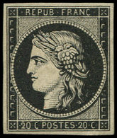 * EMISSION DE 18493h   20c. Noir Intense Sur Jaune, Grande Fraîcheur Et Inf. Ch., TTB - 1849-1850 Cérès