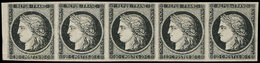 (*) EMISSION DE 18493a   20c. Noir Sur Blanc, BANDE De 5, Très Frais Et TB - 1849-1850 Cérès