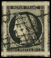 EMISSION DE 18493    20c. Noir Sur Jaune, Obl. GRILLE, 8 Voisins, Superbe - 1849-1850 Cérès
