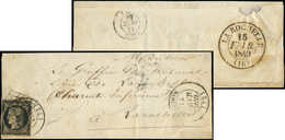 Let EMISSION DE 18493    20c. Noir Sur Jaune, Obl. GRILLE Et Càd T14 MEUDON 13/2/49 S. LSC, Passage Le 13/2/49, Arr. Càd - 1849-1850 Cérès