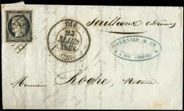 Let EMISSION DE 18493    20c. Noir Sur Jaune Obl. GRILLE S. LAC, Càd T13 DIE 23/3/49, TB - 1849-1850 Cérès