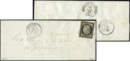 Let EMISSION DE 18493    20c. Noir Sur Jaune, Obl. PC 1851 S. LSC, Càd T15 MAMERS 12/7/59, RR, Superbe. C - 1849-1850 Cérès
