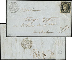 Let EMISSION DE 18493    20c. Noir Sur Jaune, Obl. GRILLE S. LAC, Càd T15 St GERMAIN-EN-LAYE 12 JANV 49, Grille Utilisée - 1849-1850 Cérès