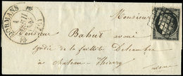 Let EMISSION DE 18493a   20c. Noir Sur Blanc, Obl. GRILLE S. LSC, Càd T12 DORMANS 1/4/49, TB - 1849-1850 Cérès