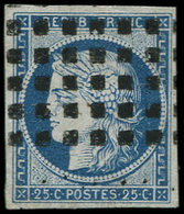 EMISSION DE 18494    25c. Bleu, Oblitéré GROS POINTS, TB - 1849-1850 Cérès
