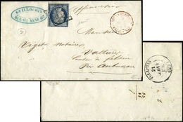 Let EMISSION DE 18494a   25c. Bleu Foncé, Entamé, Obl. GRILLE S. LAC Portant La Mention "à Affranchir". La Lettre A été  - 1849-1850 Ceres